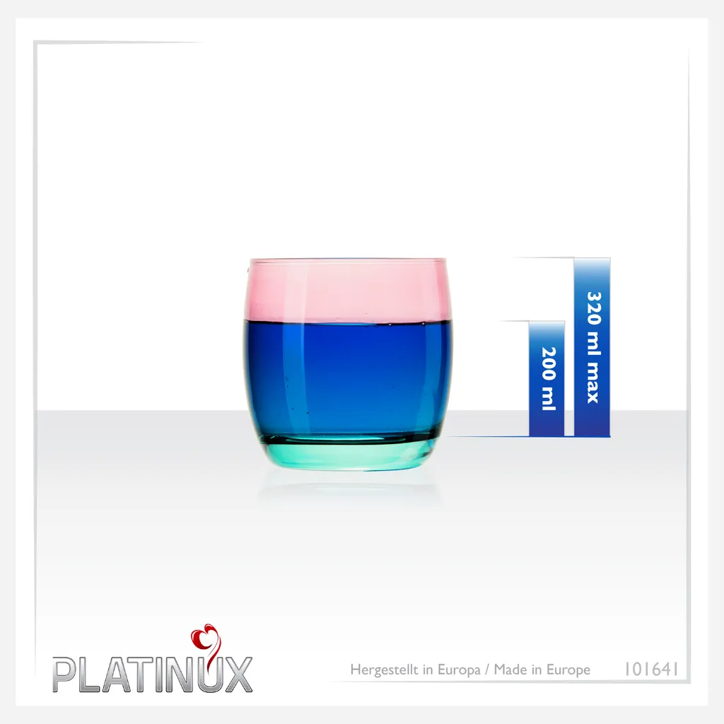 Trinkgläser Rosa-Türkis Aus Glas Bunt Set 6 Stück 200ml (max.320ml) Wassergläser 6 Trinkgläser Rosa-Türkis Aus Glas Bunt Set 6 Stück 200ml (max.320ml) Wassergläser - Image 4
