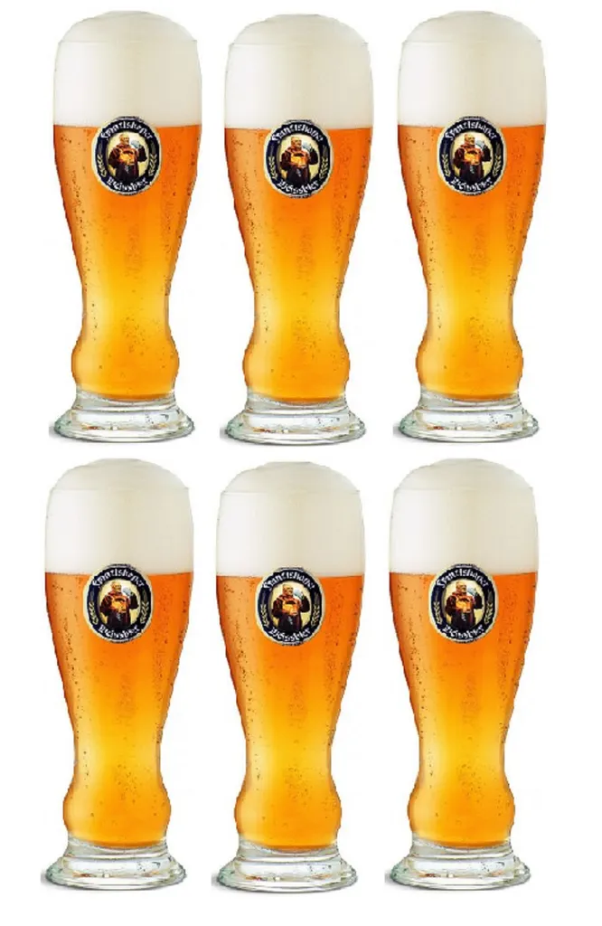 Franziskaner Weizen Biergläser 500 Ml - 6 Stück 3 Franziskaner Weizen Biergläser 500 Ml - 6 Stück