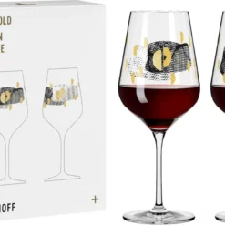 Sagengold Rotweinglas-Set #3, #4 Von Maike Schönebeck