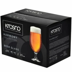 KROSNO Harmony Lager Biergläser, 6er-Set, 500 Ml