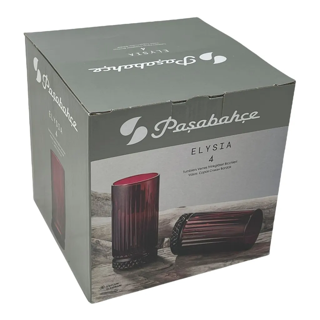 Pasabahce Elysia Wassergläser Longdrinkgläser 4er Set Lang Rot 450ml 520015 5 Pasabahce Elysia Wassergläser Longdrinkgläser 4er Set Lang Rot 450ml 520015 - Image 3