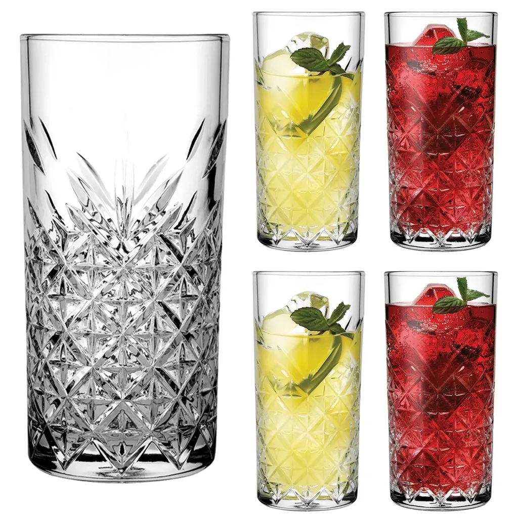 Pasabahce Timeless 520205 Longdrink Glas Wassergläser Kristall Design 4´er Set Transparent 365 Ml 3 Pasabahce Timeless 520205 Longdrink Glas Wassergläser Kristall Design 4´er Set Transparent 365 Ml