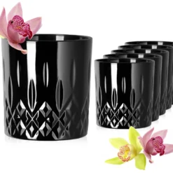 Schwarze Trinkgläser Mit Diamant Muster Aus Glas 250ml (max. 300ml) Gläser Whiskeygläser