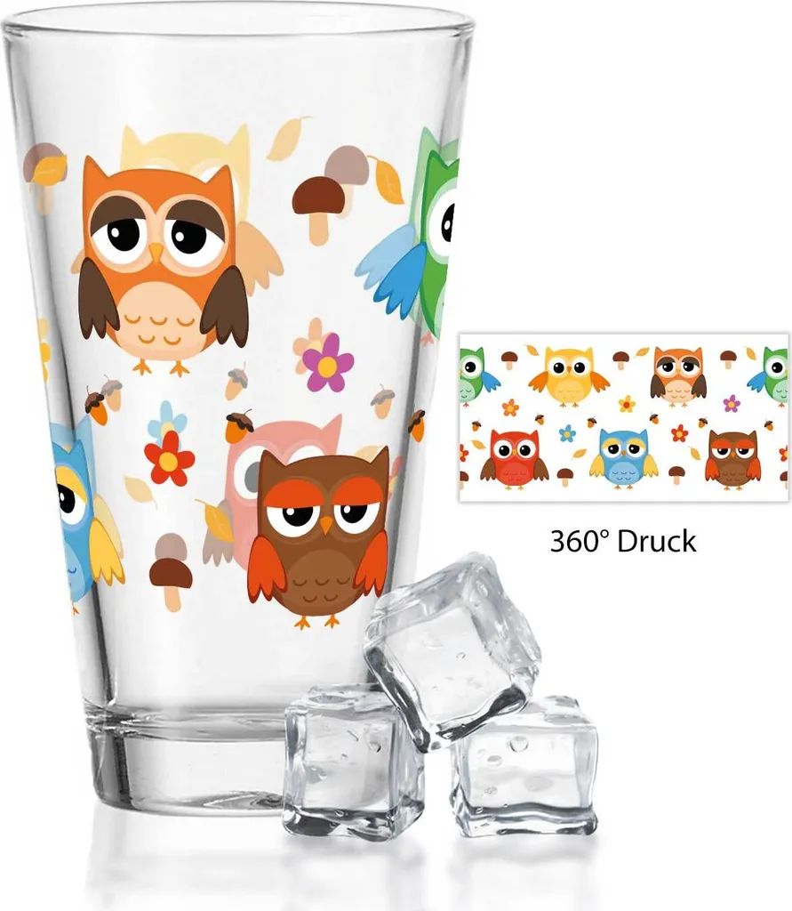 Leonardo Wasserglas Mit UV-Druck "Eulen" - Für Kinder Im 360° Design 4 Leonardo Wasserglas Mit UV-Druck "Eulen" - Für Kinder Im 360° Design - Image 2