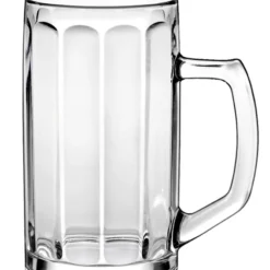 Borgonovo 12001420 Brema Ottica Bierseidel, Bierkrug, Bierglas, 360ml, Mit Füllstrich Bei 0,3l, Glas, Transparent, 6 Stück