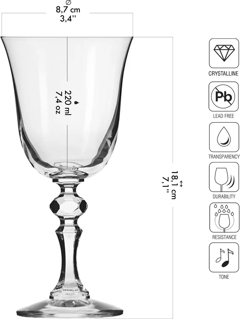 KROSNO Krista Kleine Rotweingläser, 6er-Set, 220 Ml 6 KROSNO Krista Kleine Rotweingläser, 6er-Set, 220 Ml - Image 4