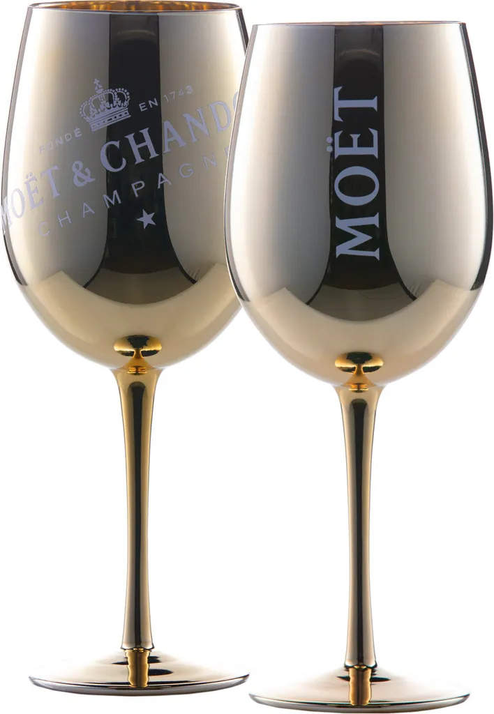 Moet & Chandon Champagne Champagner Glas Gläser Set - 2er Set Gold 4 Moet & Chandon Champagne Champagner Glas Gläser Set - 2er Set Gold – Bild 2