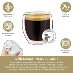 Creano Doppelwandige Espresso-Gläser, 4er-Set 100ml Thermo-Gläser Mit Schwebe-Effekt -Deutschland Herd Geheimnis Verkaufs-Shop 3e0340b6a58bcf25308e4877bac67977