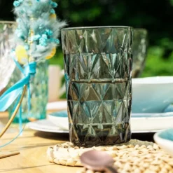 Longdrinkglas MADISON Grau Anthrazit Trinkglas Mit Rautenmuster Retro -Deutschland Herd Geheimnis Verkaufs-Shop 3f20f1154e5316113df9c3097ebb8a4f