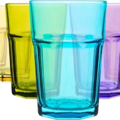 Rink Drink 6 Stück Farbige Gläser Highball-Set - Vibrant Multicolored Partei-Cocktail-Trinken Tumblers - 365ml - 6 Farben