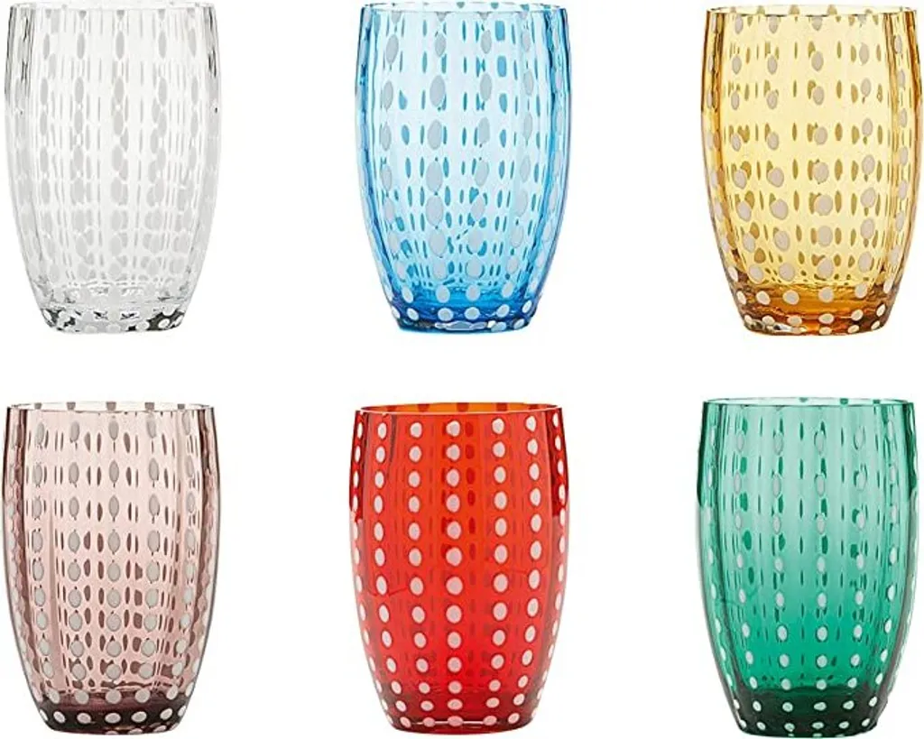 ZAFFERANO Perle Set 6 Gläser Tumbler Mix 3 ZAFFERANO Perle Set 6 Gläser Tumbler Mix