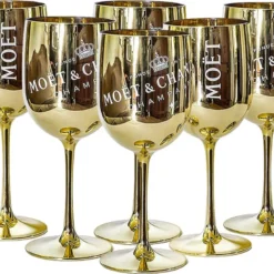 Moët & Chandon Champagnergläser Gold 6er Set Gläser Geschenkset