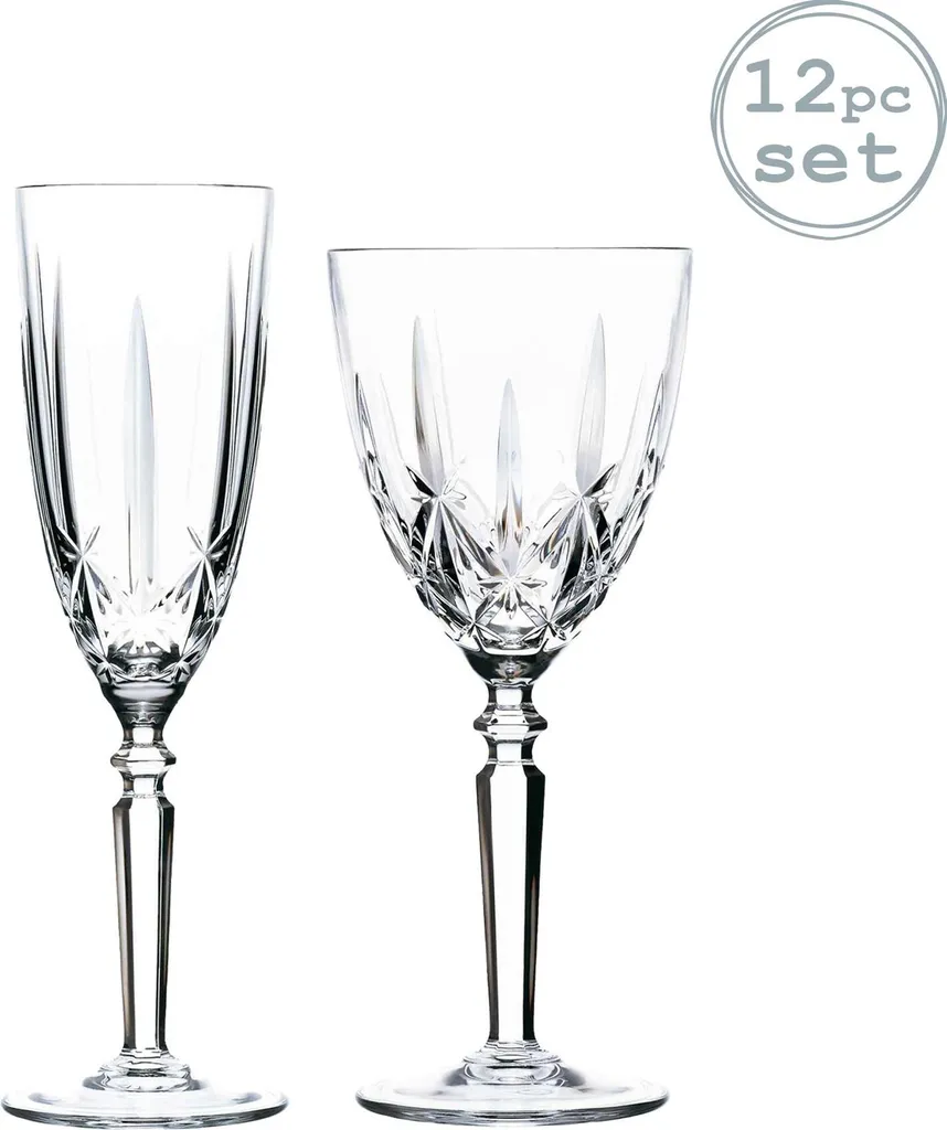 RCR Kristall Orchestra Cut Glas Weingläser Und Champagnerflöten - 290ml, 200ml - 12er Set 2 RCR Kristall Orchestra Cut Glas Weingläser Und Champagnerflöten - 290ml, 200ml - 12er Set