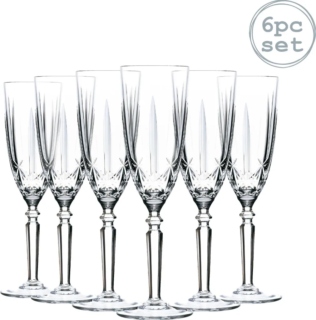 RCR Kristall Orchestra Cut Glas Champagner-Flöten-Gläser Set - 200ml - Packung Mit 6 3 RCR Kristall Orchestra Cut Glas Champagner-Flöten-Gläser Set - 200ml - Packung Mit 6