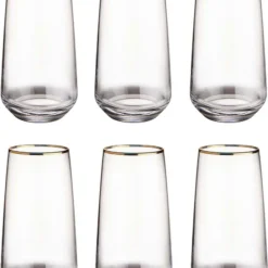 BUTLERS TOUCH OF GOLD 6x Longdrinkgläser Mit Goldrand 480ml