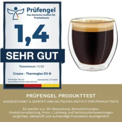 Creano Doppelwandige Espresso-Gläser, 4er-Set 100ml Thermo-Gläser Mit Schwebe-Effekt -Deutschland Herd Geheimnis Verkaufs-Shop 60b5534962f8254466d484c1de88b9f1