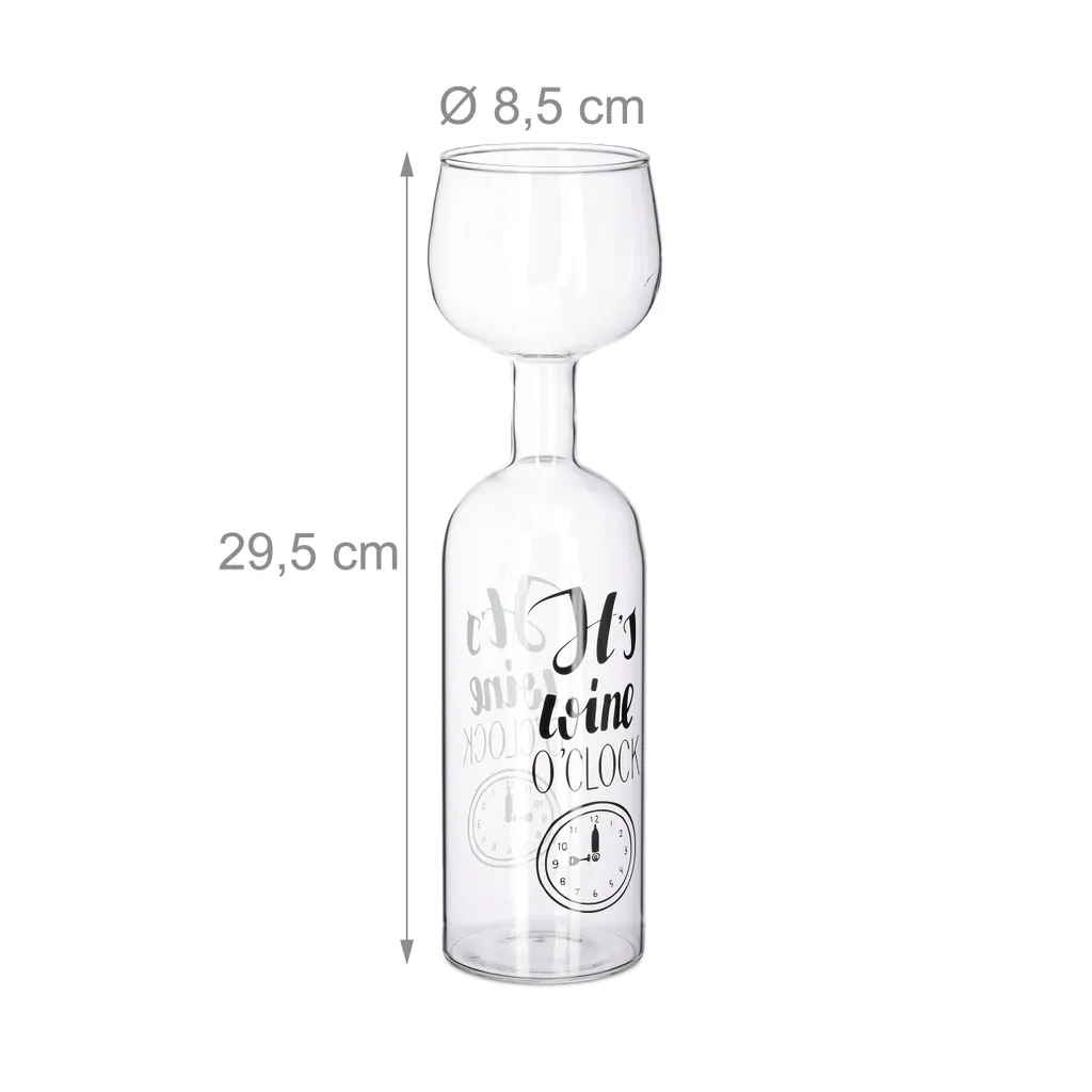 Relaxdays Weinflasche Glas Aufsatz 750 Ml 6 Relaxdays Weinflasche Glas Aufsatz 750 Ml - Image 4