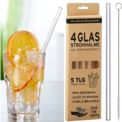 Glasbecher Mit Deckel & Glashalm, 4er Set 440 Ml, Spülmaschinenfest, Trinkglas, Transparent -Deutschland Herd Geheimnis Verkaufs-Shop 626fcd039284aa2766c4201559cf045d