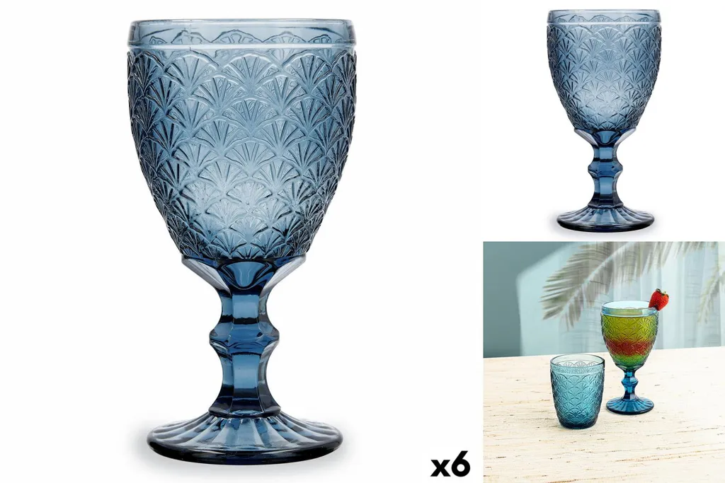 Weinglas Bidasoa Blau 300 Ml Pack 6x 6 Weinglas Bidasoa Blau 300 Ml Pack 6x - Image 4