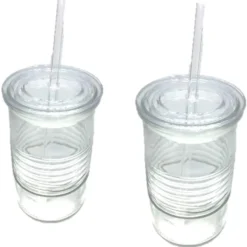 Glasbecher Mit Deckel & Glashalm, 4er Set 440 Ml, Spülmaschinenfest, Trinkglas, Transparent -Deutschland Herd Geheimnis Verkaufs-Shop 846e692ee9323019d8f2026826acf6aa