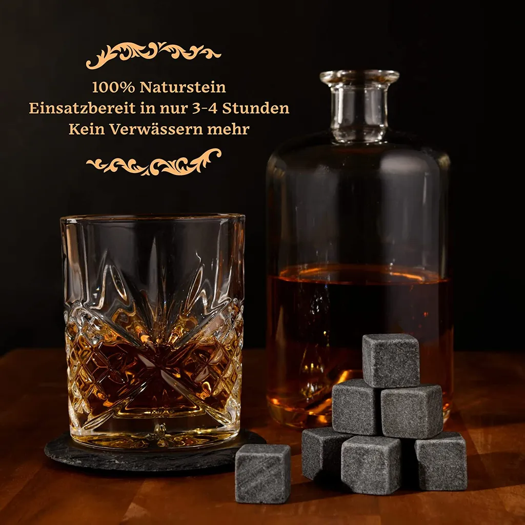 GOURMEO 9 Whisky Steine Im Set In Der Holzbox Aus Natürlichem Basalt 4 GOURMEO 9 Whisky Steine Im Set In Der Holzbox Aus Natürlichem Basalt - Image 2