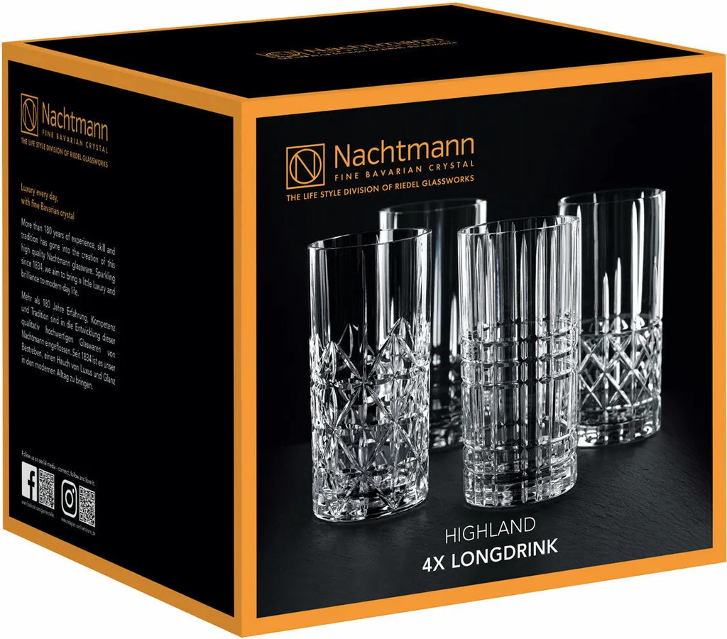 Nachtmann 0097784-0 Longdrinkbecher 'Highland' Kristallglas, 375 Ml, H: 15,1 Cm, ø 7,7 Cm, Transparent, 4-teilig (1 Set) 9 Nachtmann 0097784-0 Longdrinkbecher 'Highland' Kristallglas, 375 Ml, H: 15,1 Cm, ø 7,7 Cm, Transparent, 4-teilig (1 Set) - Image 7