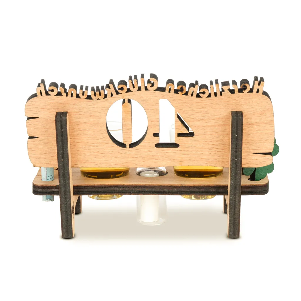 Brynnberg Schnapsbank Mit Jahreszahl Zum Geburtstag - Holz Lorbeerkranz Mit Zahl 40 Jahre Hochzeitstag Und Jahrestag Oder Geburtstag - Schnapsgläser Latte Mit 2 Gläsern 6 Brynnberg Schnapsbank Mit Jahreszahl Zum Geburtstag - Holz Lorbeerkranz Mit Zahl 40 Jahre Hochzeitstag Und Jahrestag Oder Geburtstag - Schnapsgläser Latte Mit 2 Gläsern - Image 4