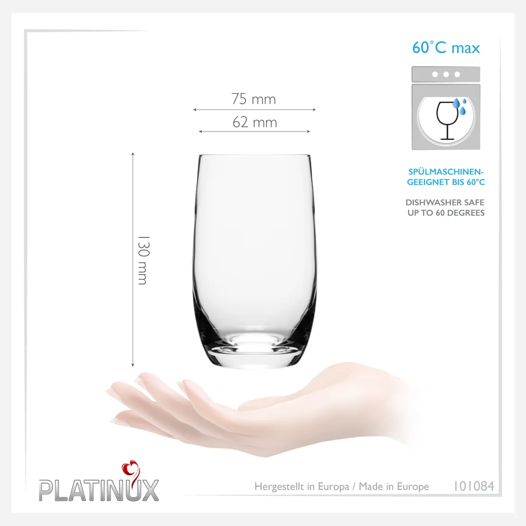 Elegante Trinkgläser 360ml (max. 440ml) Set 6 Teilig Wassergläser Saftgläser 4 Elegante Trinkgläser 360ml (max. 440ml) Set 6 Teilig Wassergläser Saftgläser - Image 2
