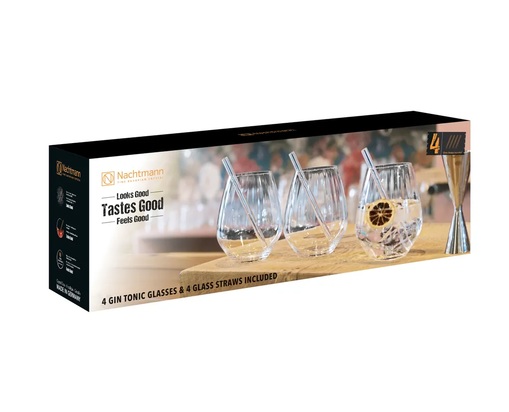 Nachtmann Tastes Good Vorteilsset 4 Gin Tonic Gläser + 4 Glastrinkhalme + Reinigungsbürste 4 Nachtmann Tastes Good Vorteilsset 4 Gin Tonic Gläser + 4 Glastrinkhalme + Reinigungsbürste - Image 2