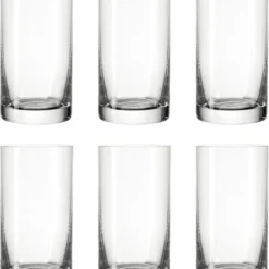 LEONARDO 039612 Easy+ Wasser Becher Medium, Glas, 240ml, H 12cm, Klar (6 Stück)