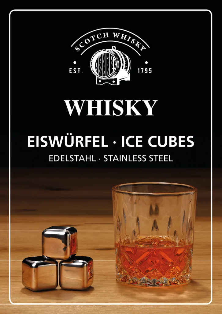 Whisky Geschenk-Set Mit 2 Gläsern, Eiswürfeln Aus Edelstahl, Zange, Samtbeutel In Einer Schönen Holzbox 16 Whisky Geschenk-Set Mit 2 Gläsern, Eiswürfeln Aus Edelstahl, Zange, Samtbeutel In Einer Schönen Holzbox - Image 14