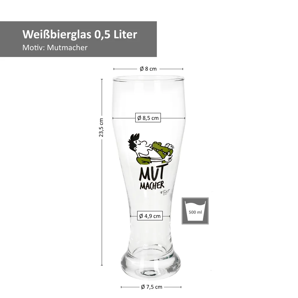 2x Weizenbiergläser Mutmacher Kampftrinker Weißbierglas 0,5L 5 2x Weizenbiergläser Mutmacher Kampftrinker Weißbierglas 0,5L - Image 3