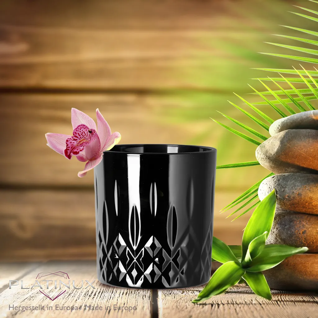 Schwarze Trinkgläser Mit Diamant Muster Aus Glas 250ml (max. 300ml) Gläser Whiskeygläser 8 Schwarze Trinkgläser Mit Diamant Muster Aus Glas 250ml (max. 300ml) Gläser Whiskeygläser - Image 6