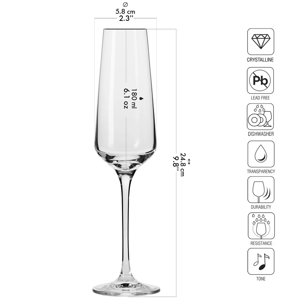KROSNO Avant-Garde Sektgläser, 6er-Set, 180 Ml 7 KROSNO Avant-Garde Sektgläser, 6er-Set, 180 Ml - Image 5