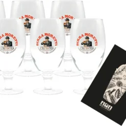 Birra Moretti 6er Set Bierglas 6x Glas Gläser Tulpe Mit 0,2L Eichung
