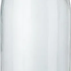 AXENTIA Glas Trinkflasche H2O 750 Ml, Borosilikatglas Mit Edelstahl-Deckel, Transparente Flasche Mit Schwarzem "H2O"-Aufdruck, Wasserflasche Für Büro