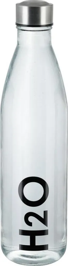 AXENTIA Glas Trinkflasche H2O 750 Ml, Borosilikatglas Mit Edelstahl-Deckel, Transparente Flasche Mit Schwarzem "H2O"-Aufdruck, Wasserflasche Für Büro 3 AXENTIA Glas Trinkflasche H2O 750 Ml, Borosilikatglas Mit Edelstahl-Deckel, Transparente Flasche Mit Schwarzem "H2O"-Aufdruck, Wasserflasche Für Büro