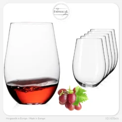 IMPERIAL Moderne Weingläser Ohne Stil Aus Glas 570ml Set 6-Teilig Groß -Deutschland Herd Geheimnis Verkaufs-Shop cfb019db5a6cc4a32a8645c767e0f0db