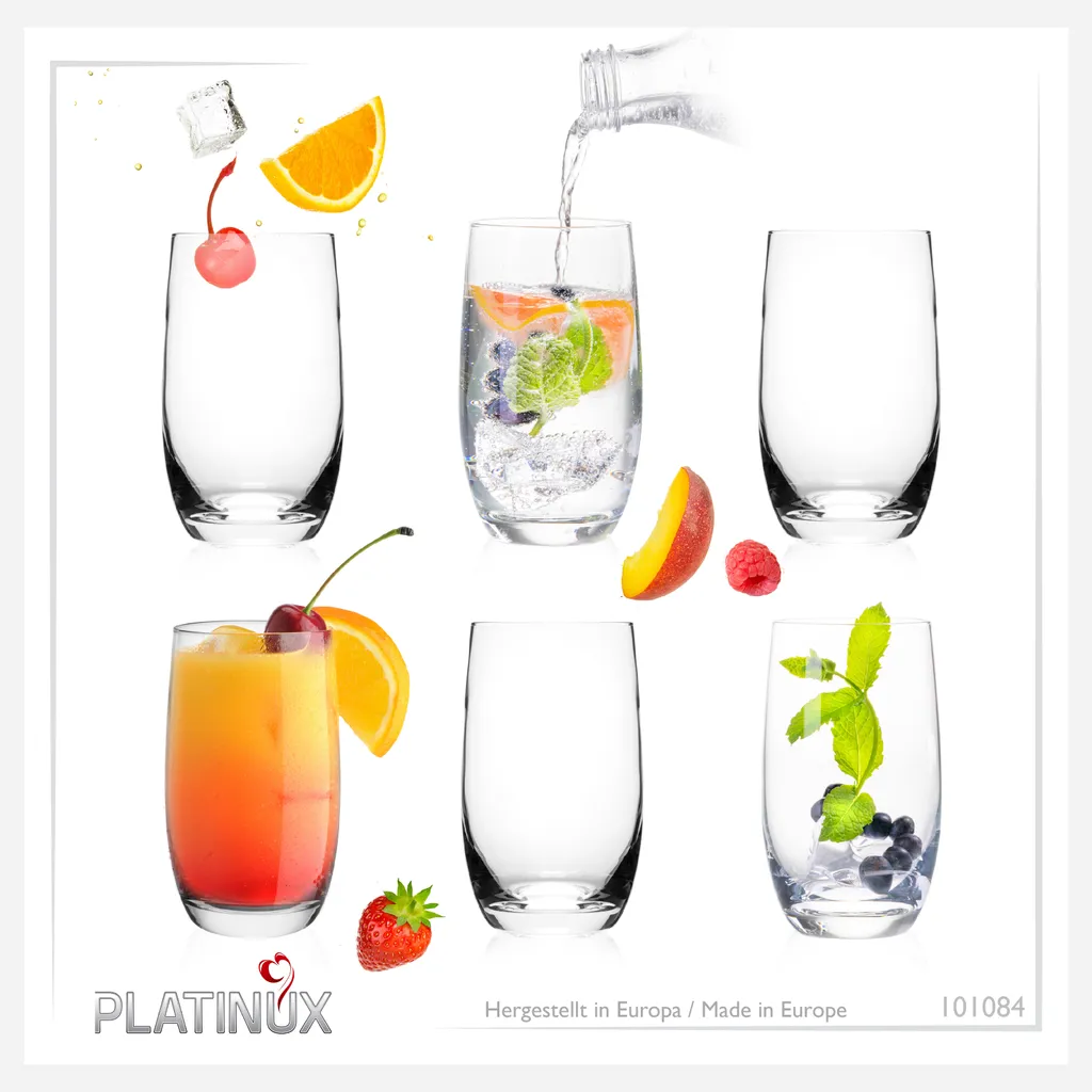 Elegante Trinkgläser 360ml (max. 440ml) Set 6 Teilig Wassergläser Saftgläser 10 Elegante Trinkgläser 360ml (max. 440ml) Set 6 Teilig Wassergläser Saftgläser - Image 8