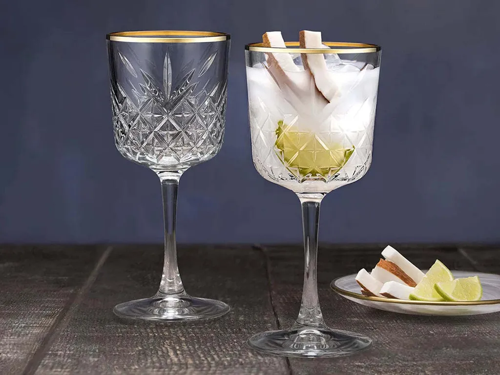 Pasabahce Timeless Golden Touch Kelchgläser 4er Set, Weingläser, 330ml 5 Pasabahce Timeless Golden Touch Kelchgläser 4er Set, Weingläser, 330ml - Image 3