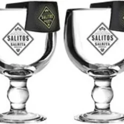 Salitos Salrita Cocktail 4er Set - 4x Cocktailglas + 4x Flaschenhalter