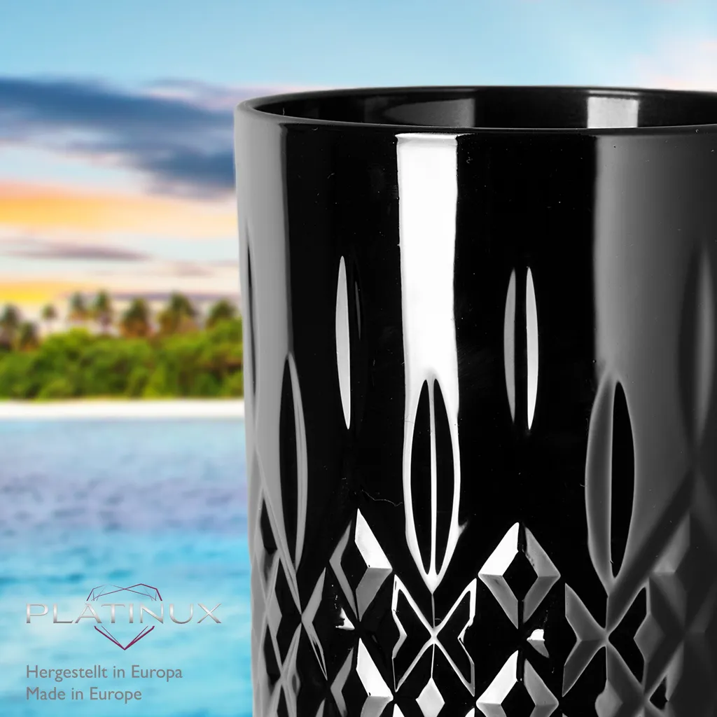 Schwarze Trinkgläser Mit Diamant Muster Aus Glas 250ml (max. 300ml) Gläser Whiskeygläser 10 Schwarze Trinkgläser Mit Diamant Muster Aus Glas 250ml (max. 300ml) Gläser Whiskeygläser - Image 8