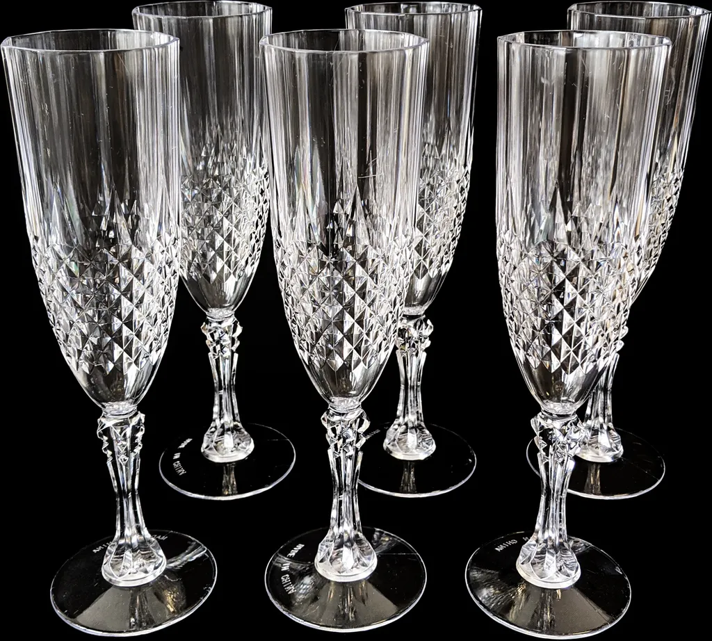 6er Set Kunststoff Champagner-Gläser Kristalleffekt 200ml / Ø6x22,5cm 4 6er Set Kunststoff Champagner-Gläser Kristalleffekt 200ml / Ø6x22,5cm – Bild 2