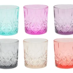 Trinkglas Bunt 345ml - Im 6er Set - Spülmaschinenfeste Gläser