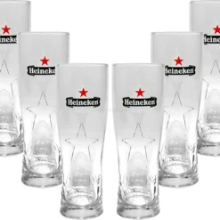 Heineken Bier 0,25 Glas Gläser Set - 6x Gläser 0,25 GEEICHT Bierglas Ellipse