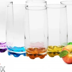 Trinkgläser Aus Glas 350ml (max.390ml) Set 6 Teilig Bunter Boden Wassergläser Saftgläser -Deutschland Herd Geheimnis Verkaufs-Shop f089780ef5ef9569cd9434d05cc5dc92