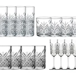Pasabahce Gläser-Set "Timeless" 16-teilig Whiskey Longdrink Stamper Sekt Glas