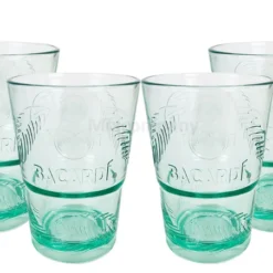 Bacardi Rum Glas Gläser Set - 6x Gläser Mojito Longdrinkglas Cuba Libre Cocktail Bar