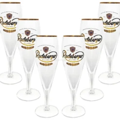 Radeberger Pilsener Bierpokal Glas Gläser-Set - 6x Pilstulpen 0,3l Geeicht
