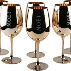 Moët & Chandon Champagnergläser Kupfer 6er Set Echtglas